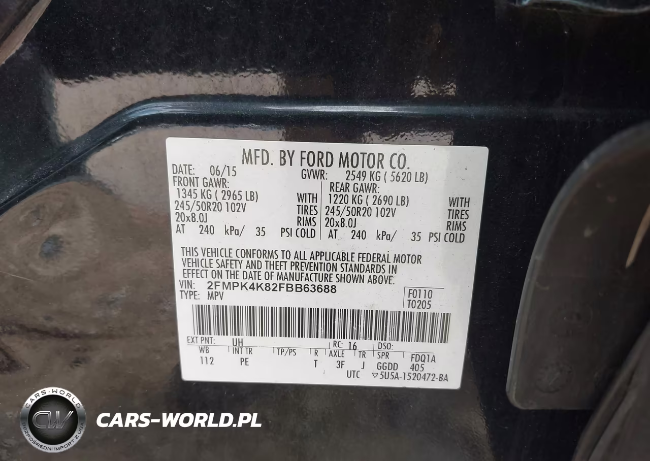 2015 Ford Edge Titanium VIN:2FMPK4K82FBB63688 - 9