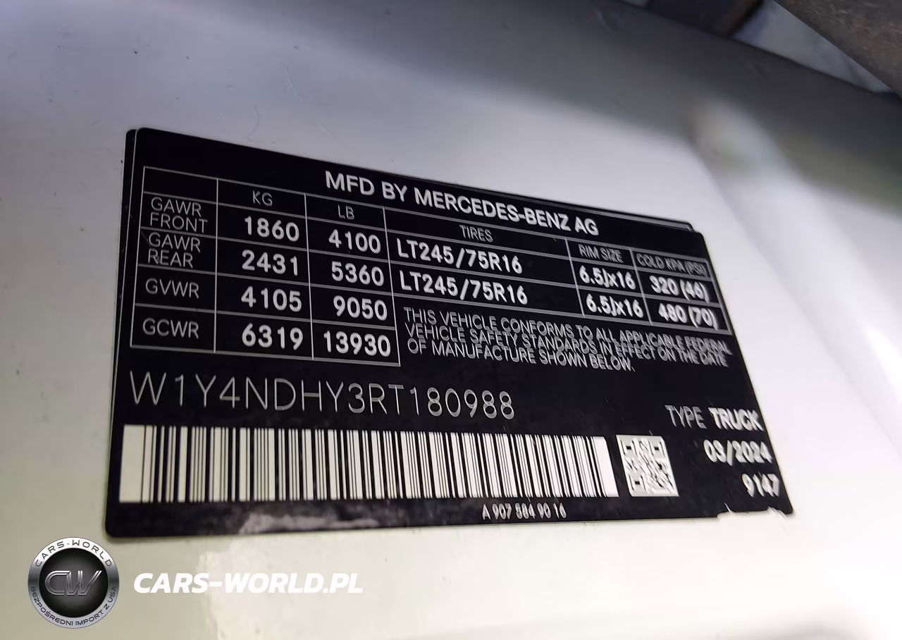 2024 Mercedes-Benz Sprinter 2500 High Roof 4-Cyl Diesel Ho VIN:W1Y4NDHY3RT180988 - 9