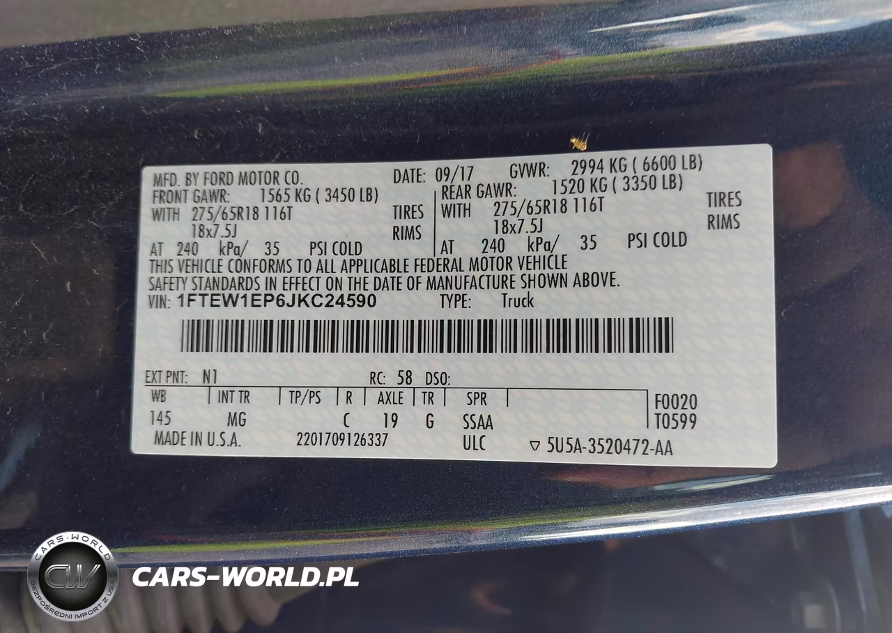 2018 Ford F-150 Xlt VIN:1FTEW1EP6JKC24590 - 9
