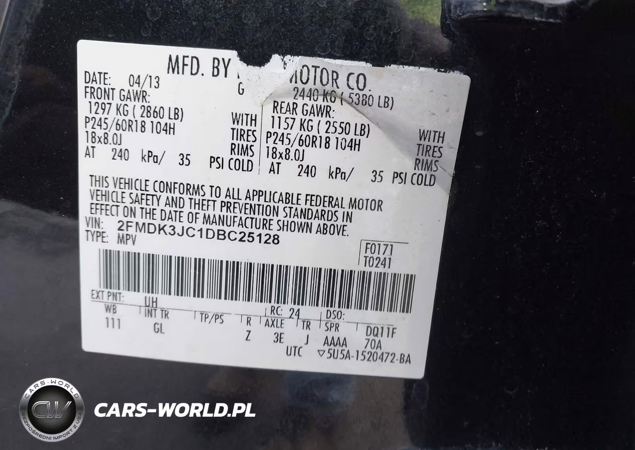 2013 Ford Edge Sel VIN:2FMDK3JC1DBC25128 - 9