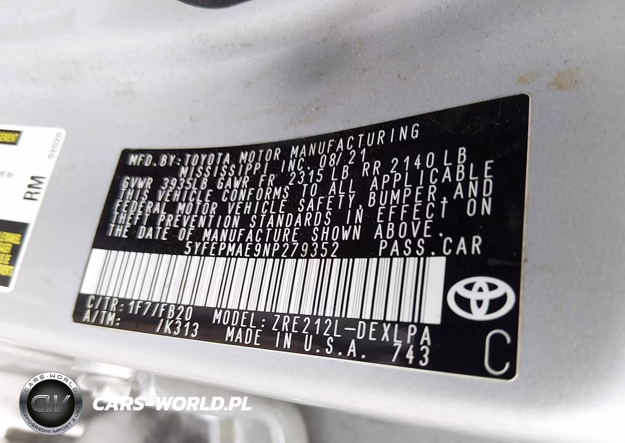 2022 Toyota Corolla Le VIN:5YFEPMAE9NP279352 - 8