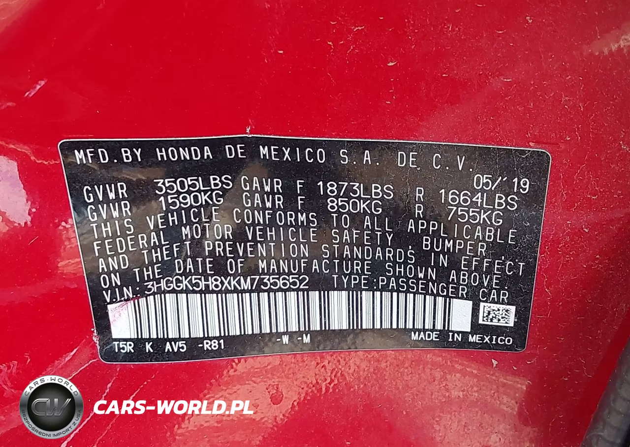 2019 Honda Fit Ex VIN:3HGGK5H8XKM735652 - 9