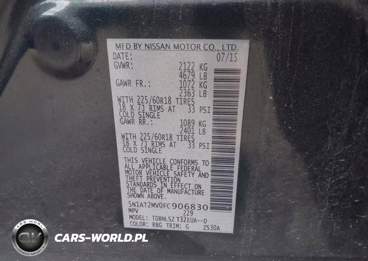 2015 Nissan Rogue Sl VIN:5N1AT2MV0FC906830 - 9