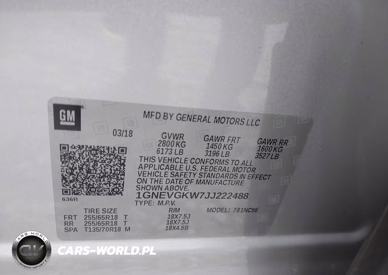 2018 Chevrolet Traverse 1Lt VIN:1GNEVGKW7JJ222488 - 9