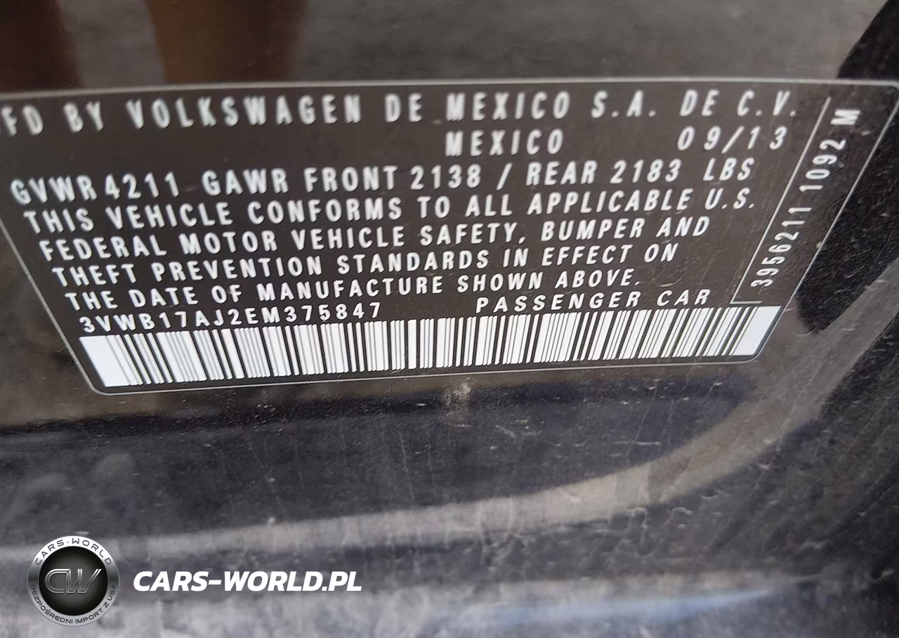2014 Volkswagen Jetta 1.8T Se VIN:3VWB17AJ2EM375847 - 9