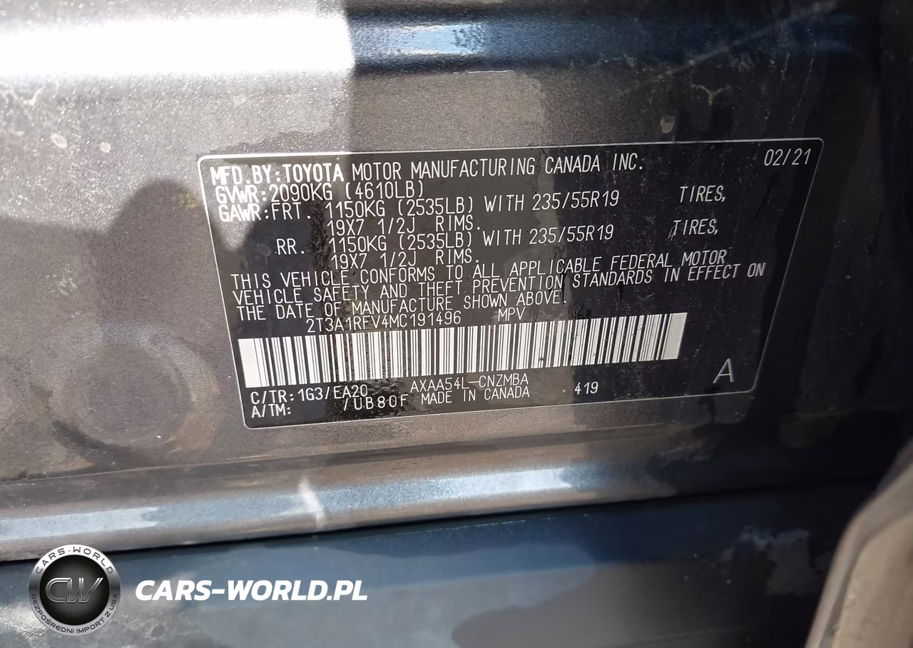 2021 Toyota Rav4 Xle Premium VIN:2T3A1RFV4MC191496 - 9