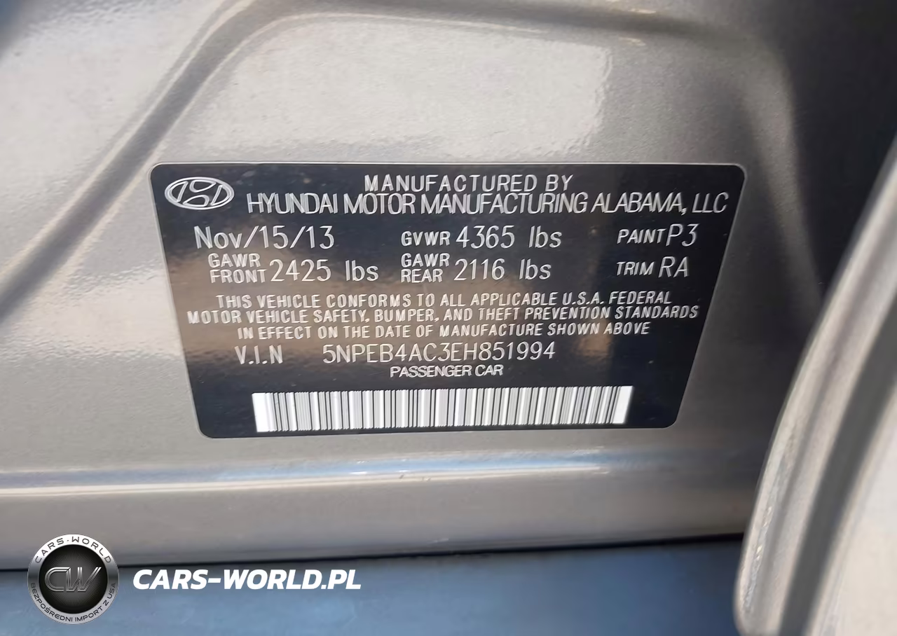 2014 Hyundai Sonata Gls VIN:5NPEB4AC3EH851994 - 9