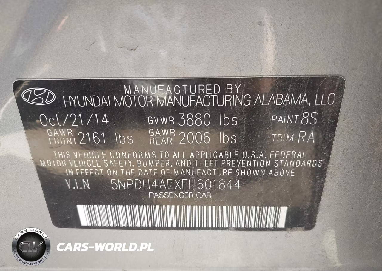 2015 Hyundai Elantra Se VIN:5NPDH4AEXFH601844 - 9