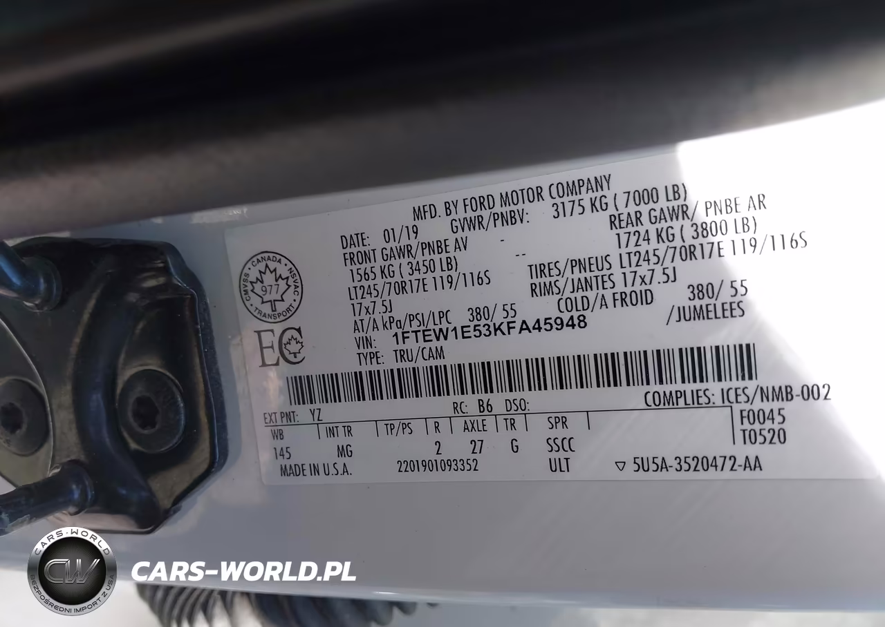 2019 Ford F-150 Xlt VIN:1FTEW1E53KFA45948 - 9