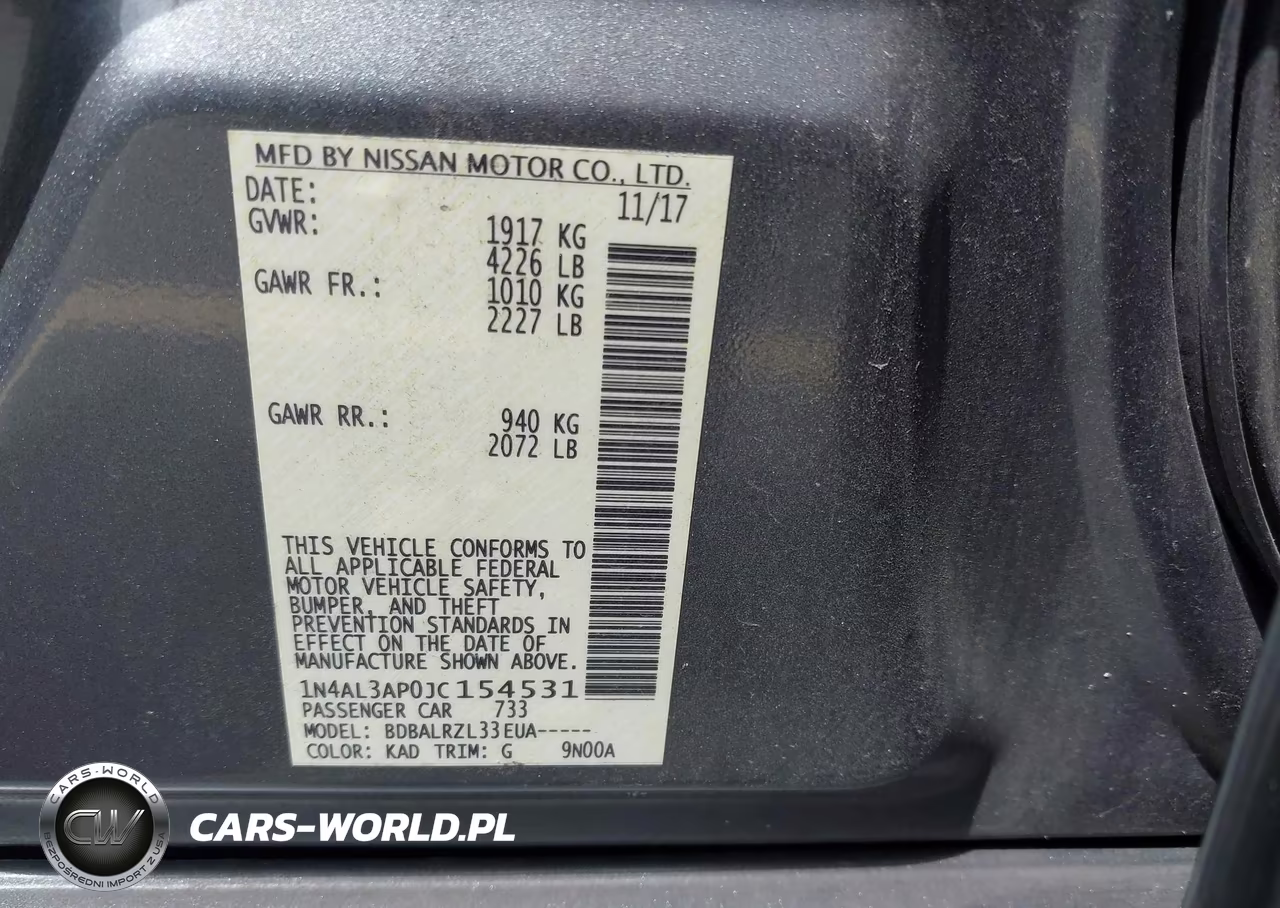 2018 Nissan Altima 2.5 Sl VIN:1N4AL3AP0JC154531 - 9