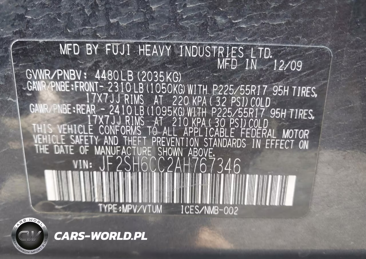 2010 Subaru Forester 2.5X Premium VIN:JF2SH6CC2AH767346 - 9