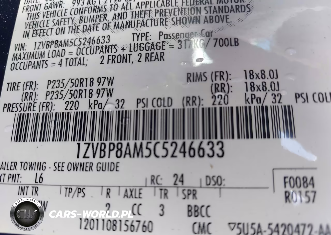 2012 Ford Mustang V6 Premium VIN:1ZVBP8AM5C5246633 - 9