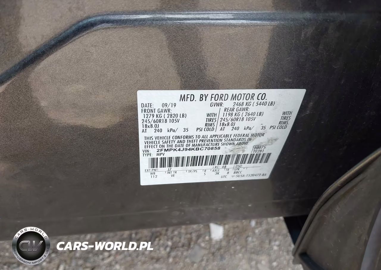 2019 Ford Edge Sel VIN:2FMPK4J94KBC70858 - 9