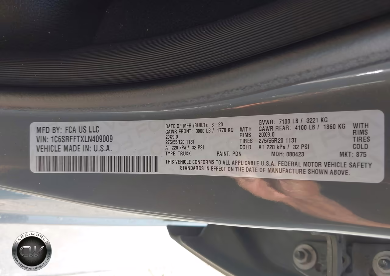 2020 Ram 1500 Big Horn 4X4 5'7 Box VIN:1C6SRFFTXLN409009 - 9
