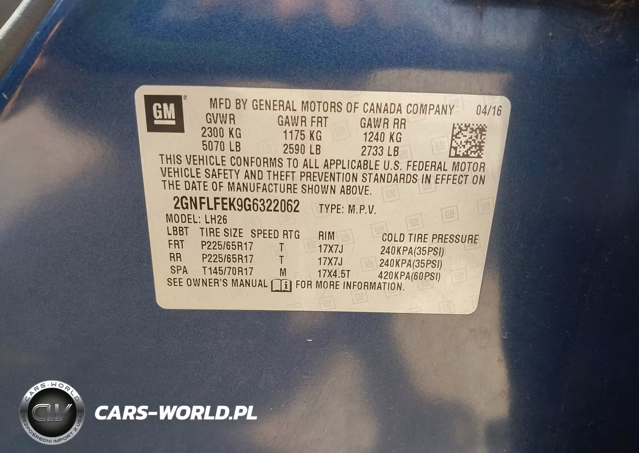 2016 Chevrolet Equinox Lt VIN:2GNFLFEK9G6322062 - 9
