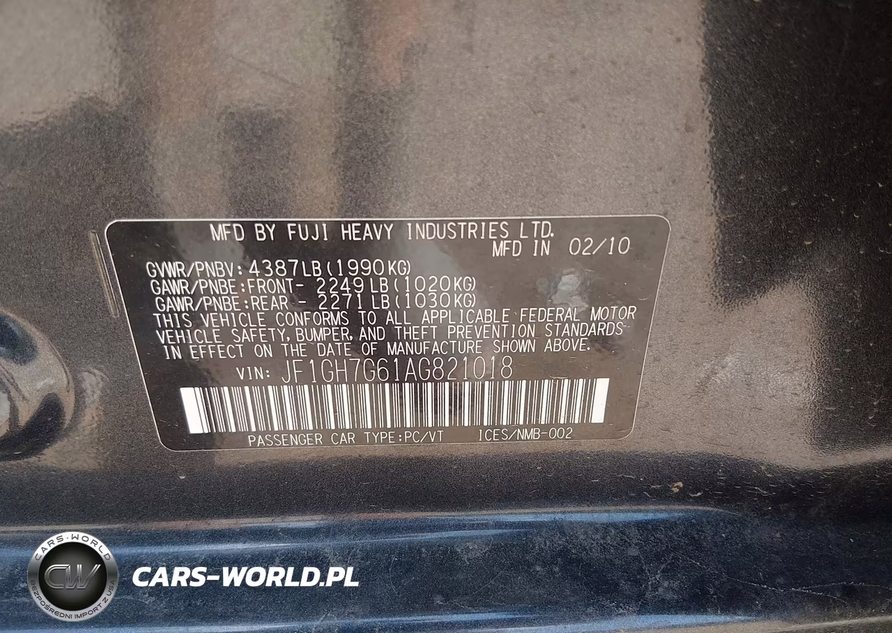 2010 Subaru Impreza Wrx Premium VIN:JF1GH7G61AG821018 - 9