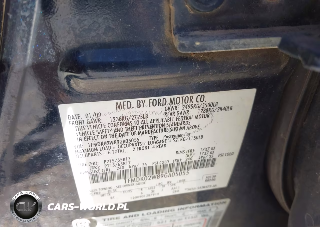 2009 Ford Taurus X Sel VIN:1FMDK02W89GA05055 - 9