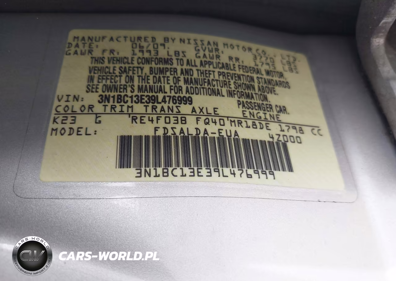 2009 Nissan Versa 1.8S VIN:3N1BC13E39L476999 - 9