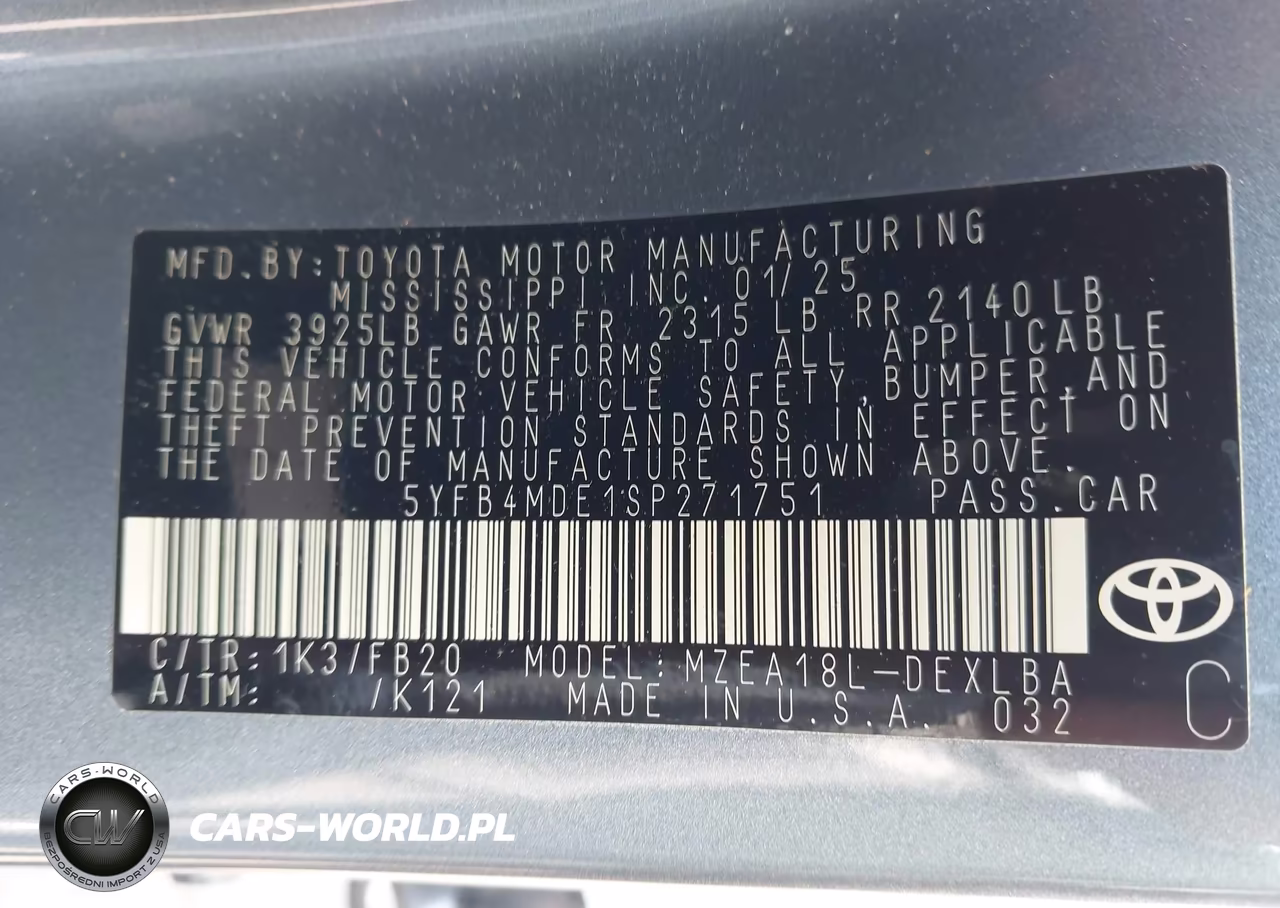 2025 Toyota Corolla Le VIN:5YFB4MDE1SP271751 - 9