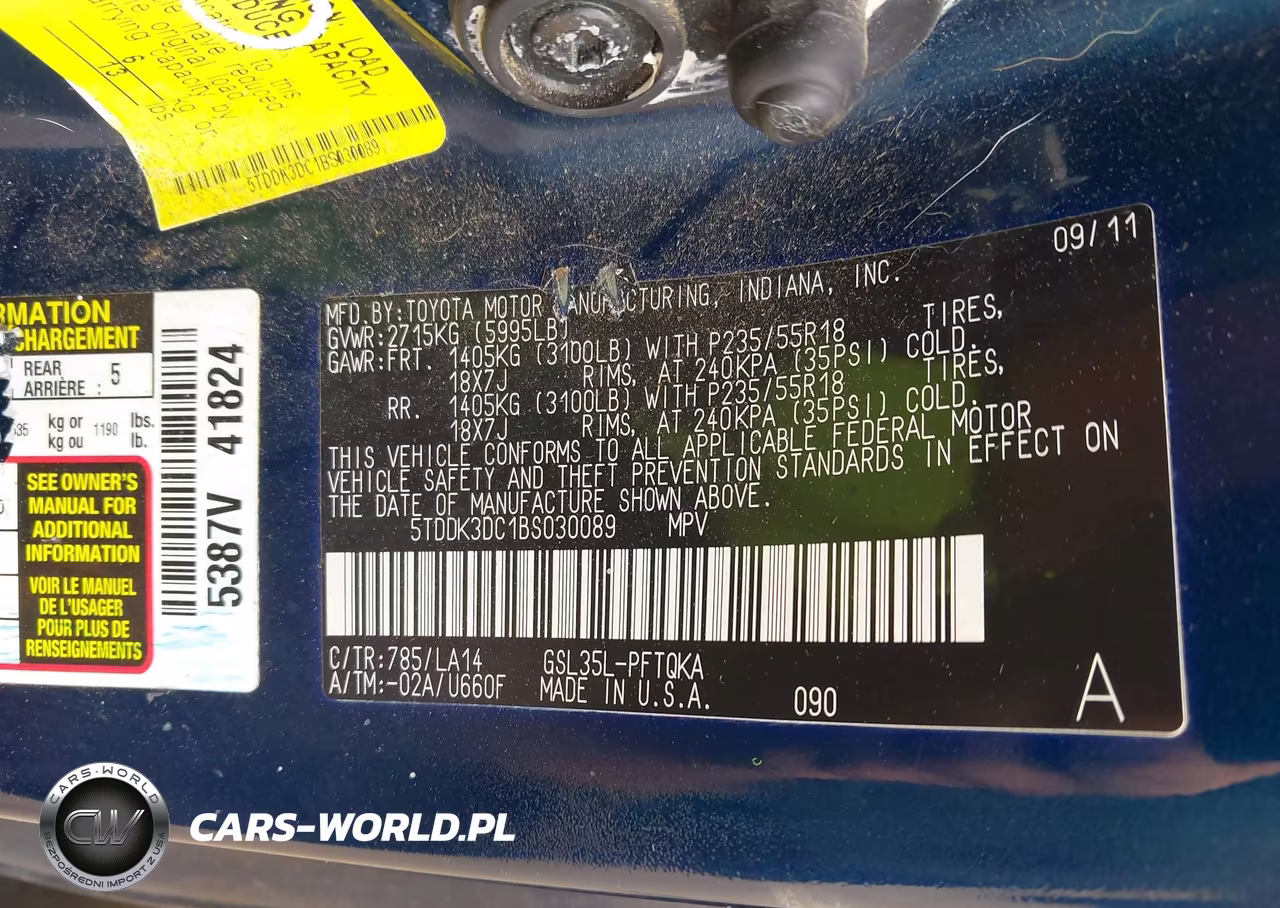 2011 Toyota Sienna Limited VIN:5TDDK3DC1BS030089 - 9