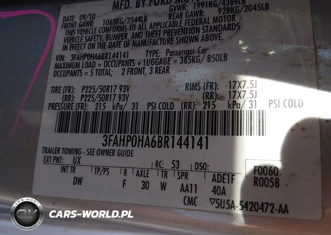 2011 Ford Fusion Se VIN:3FAHP0HA6BR144141 - 9