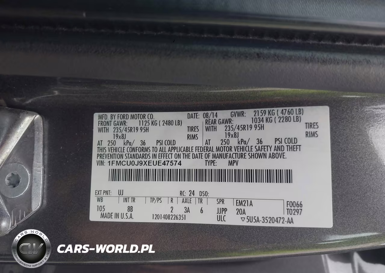 2014 Ford Escape Titanium VIN:1FMCU0J9XEUE47574 - 9