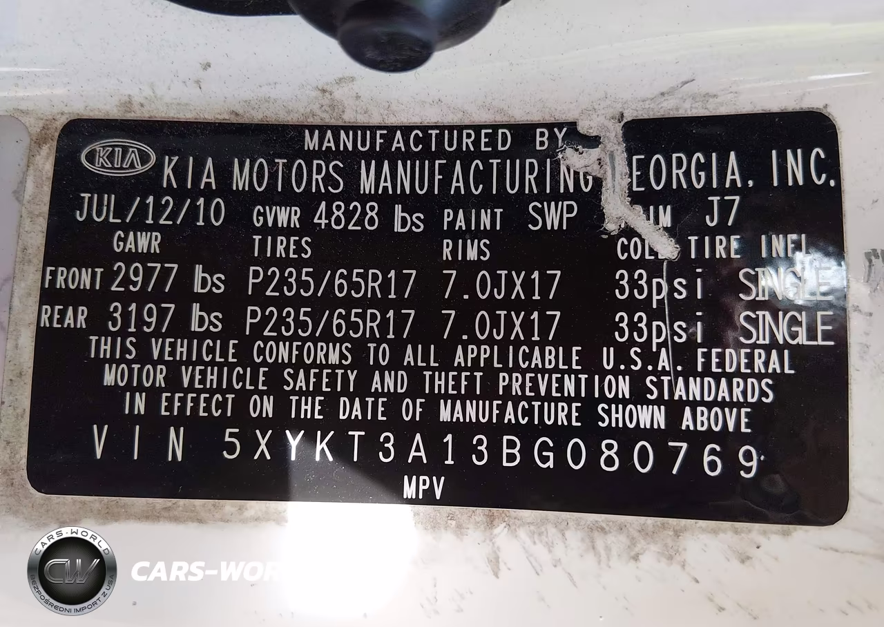 2011 Kia Sorento Lx VIN:5XYKT3A13BG080769 - 9