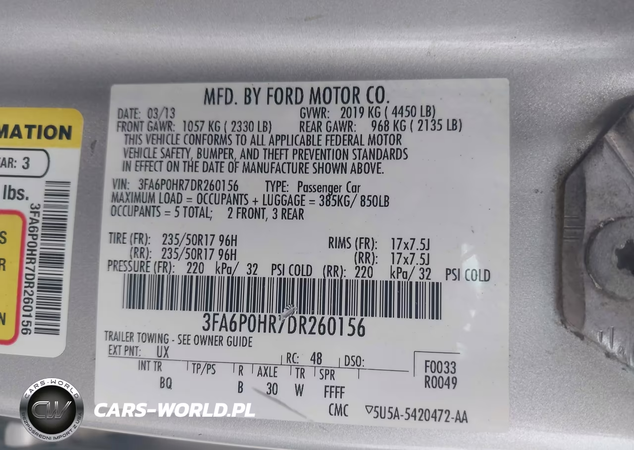 2013 Ford Fusion Se VIN:3FA6P0HR7DR260156 - 9