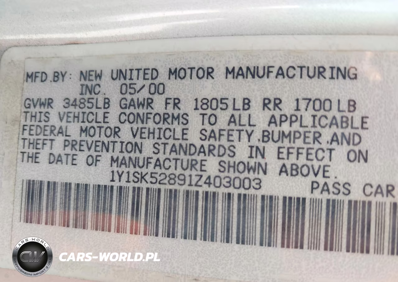 2001 Chevrolet Prizm VIN:1Y1SK52891Z403003 - 9