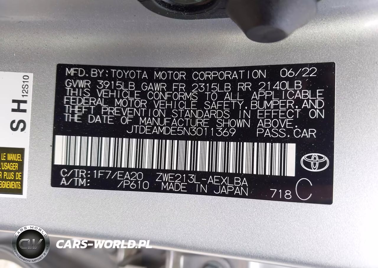 2022 Toyota Corolla Hybrid Le VIN:JTDEAMDE5N3011369 - 9