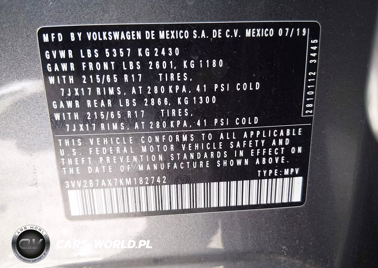 2019 Volkswagen Tiguan 2.0T Se-2.0T Sel-2.0T Sel R-Line-2.0T Sel R-Line Black VIN:3VV2B7AX7KM182742 - 9