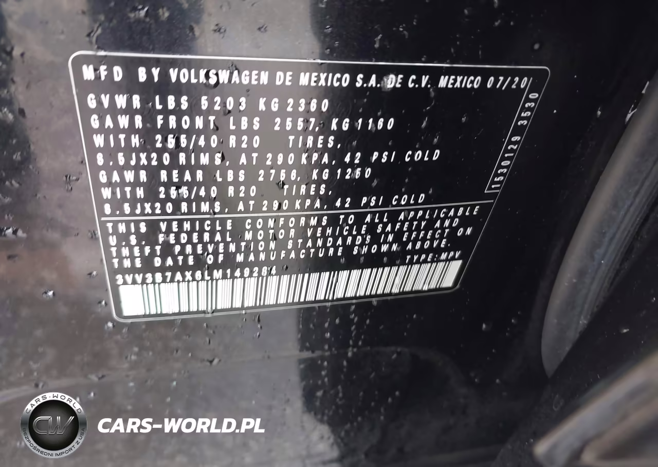 2020 Volkswagen Tiguan 2.0T Se-2.0T Se R-Line Black-2.0T Sel VIN:3VV3B7AX6LM149284 - 9