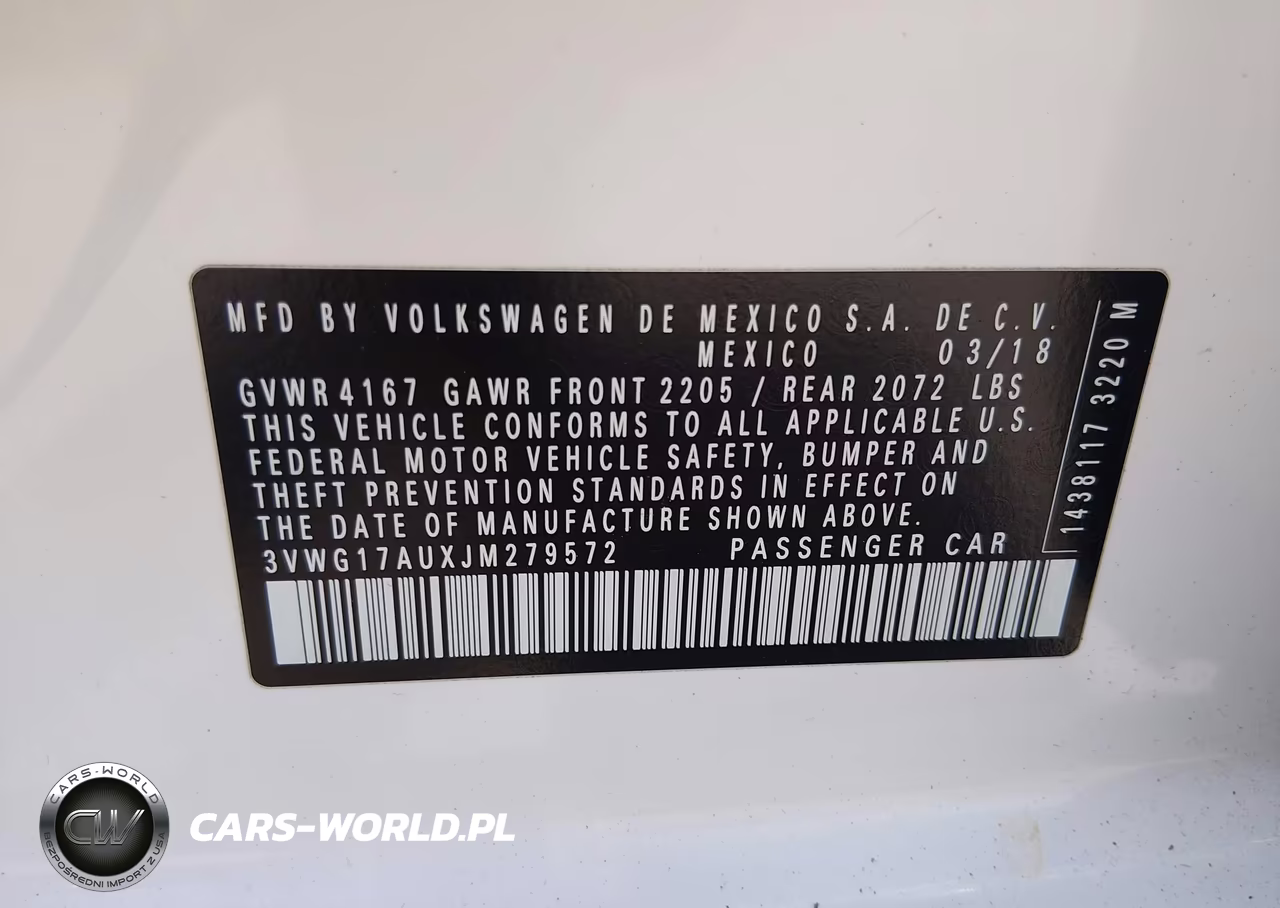 2018 Volkswagen Golf Tsi S-Tsi Se VIN:3VWG17AUXJM279572 - 9
