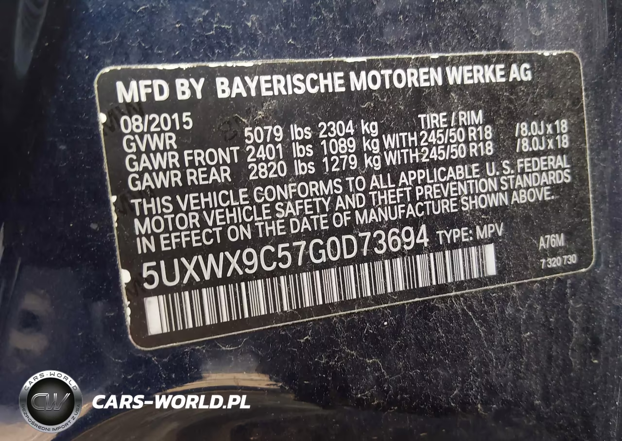 2016 BMW X3 xDrive28I VIN:5UXWX9C57G0D73694 - 9