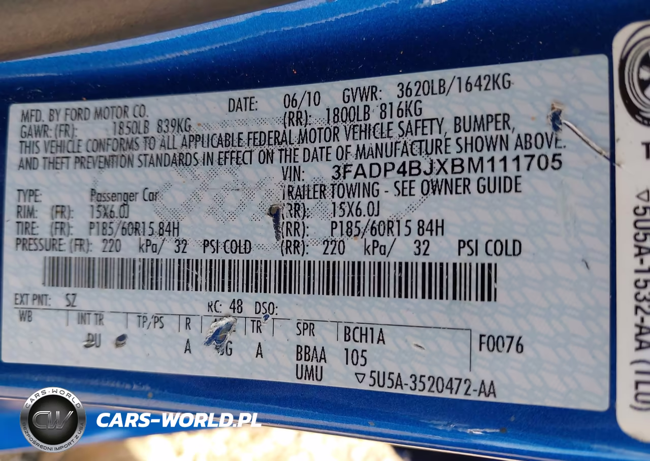 2011 Ford Fiesta Se VIN:3FADP4BJXBM111705 - 9