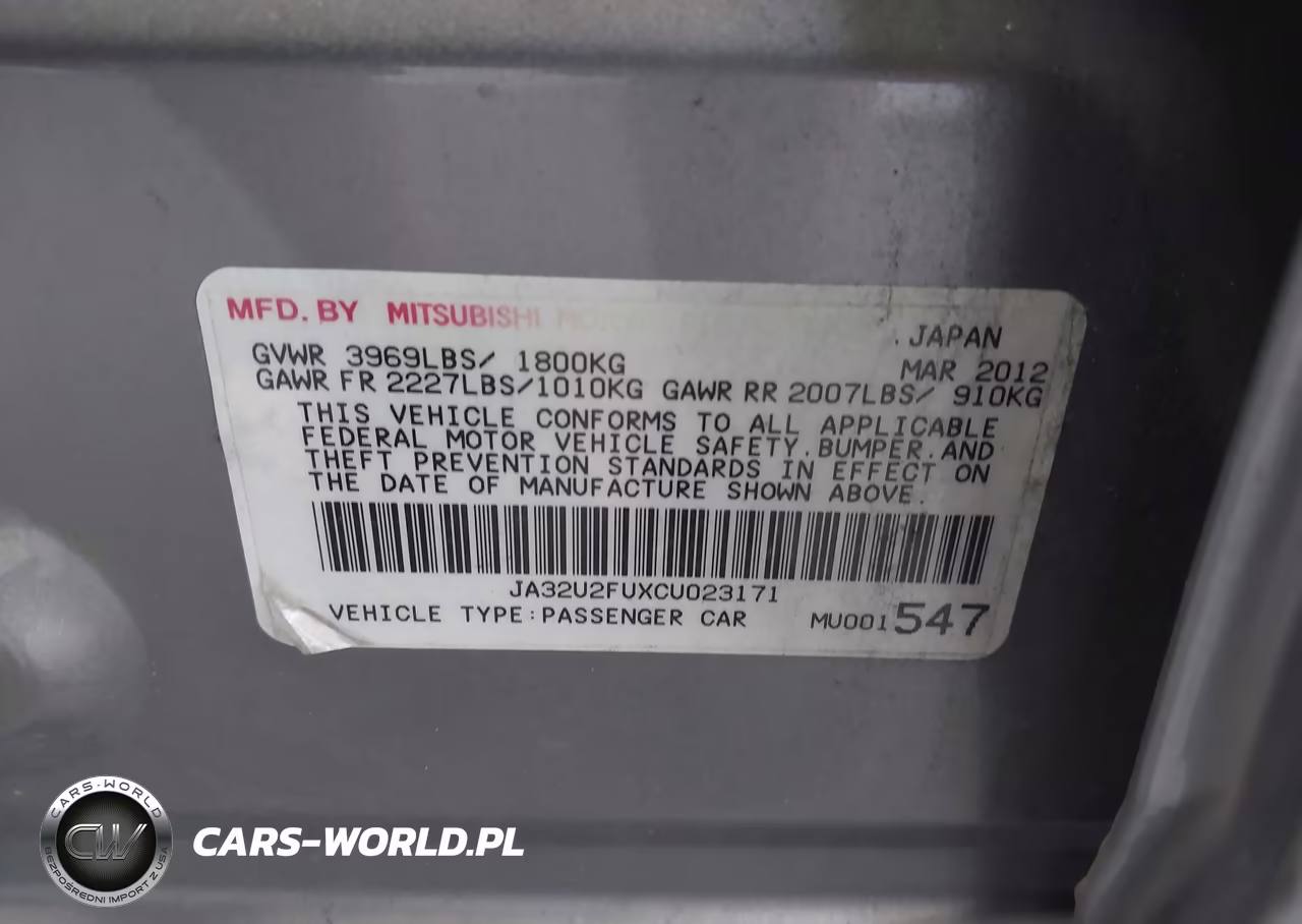 2012 Mitsubishi Lancer Es VIN:JA32U2FUXCU023171 - 9