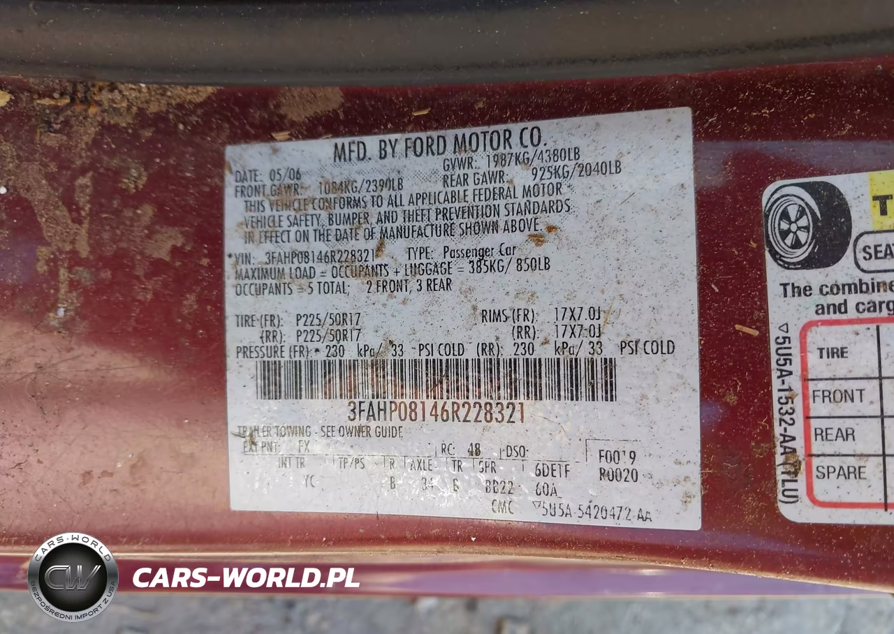 2006 Ford Fusion Sel VIN:3FAHP08146R228321 - 9