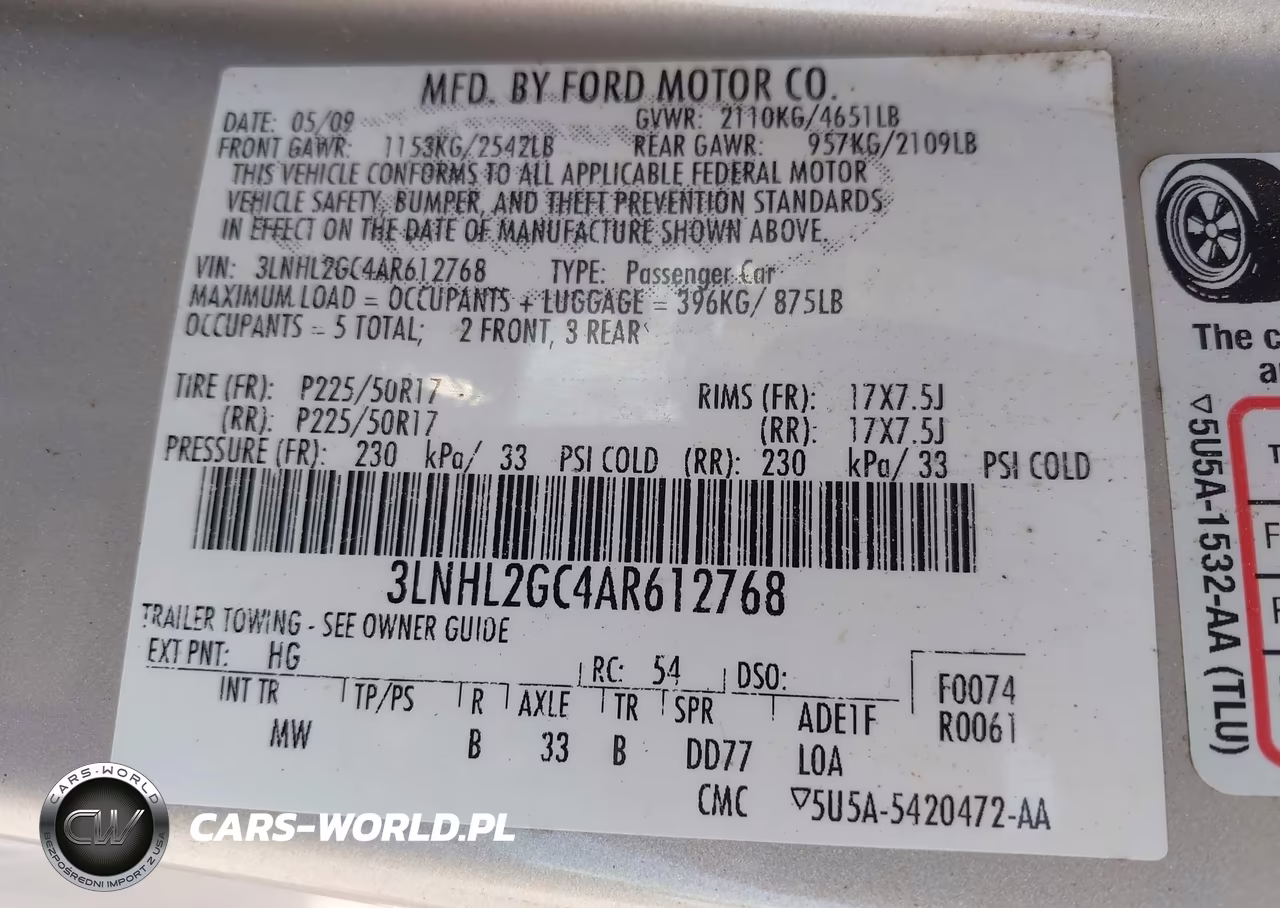 2010 Lincoln Mkz VIN:3LNHL2GC4AR612768 - 9