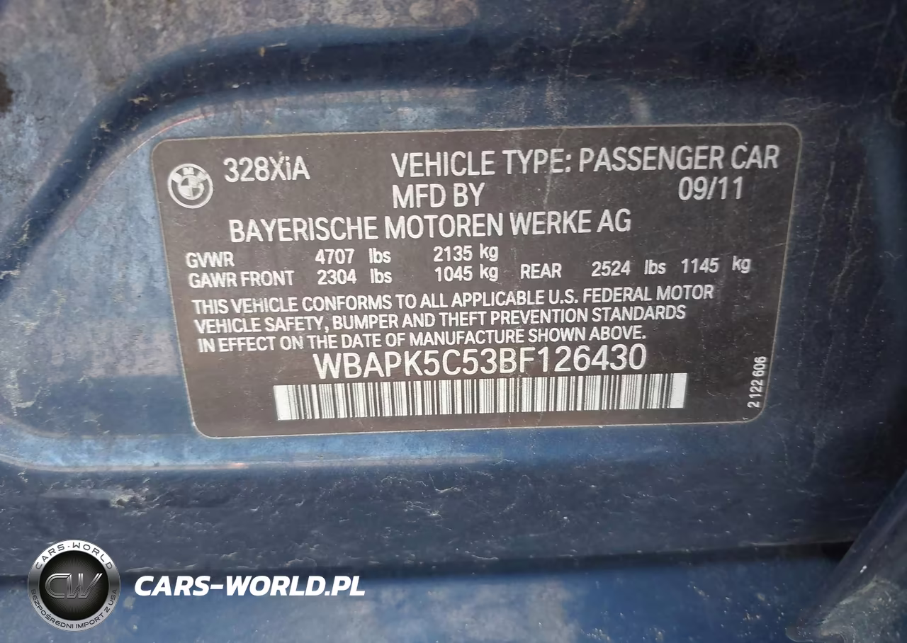 2011 BMW 328I xDrive VIN:WBAPK5C53BF126430 - 9