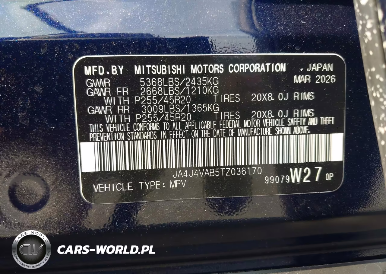 2026 Mitsubishi Outlander Le 2.5 S-Awc-Ralliart 2.5 S-Awc-Se 2.5 S-Awc-Trail Edition 2.5 S-Awc VIN:JA4J4VAB5TZ036170 - 9