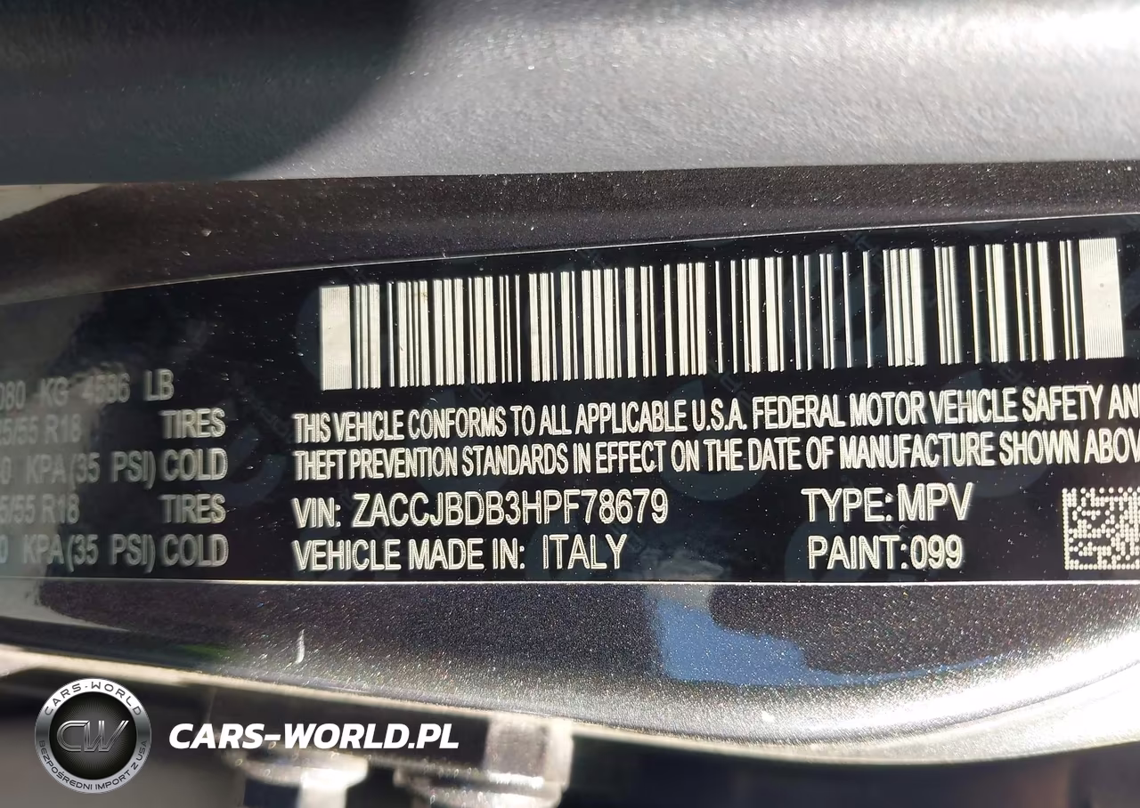 2017 Jeep Renegade Limited 4X4 VIN:ZACCJBDB3HPF78679 - 9