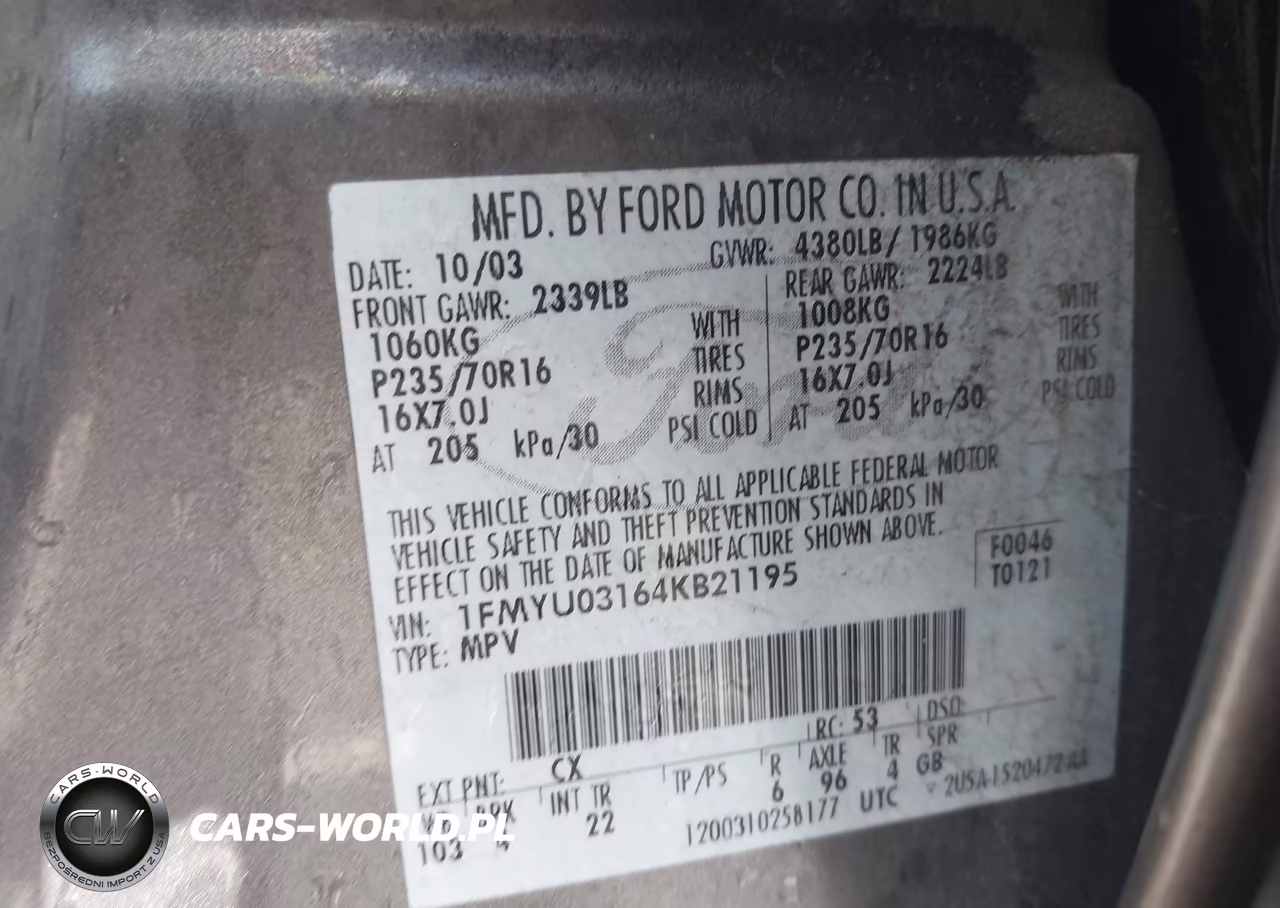 2004 Ford Escape Xlt VIN:1FMYU03164KB21195 - 9