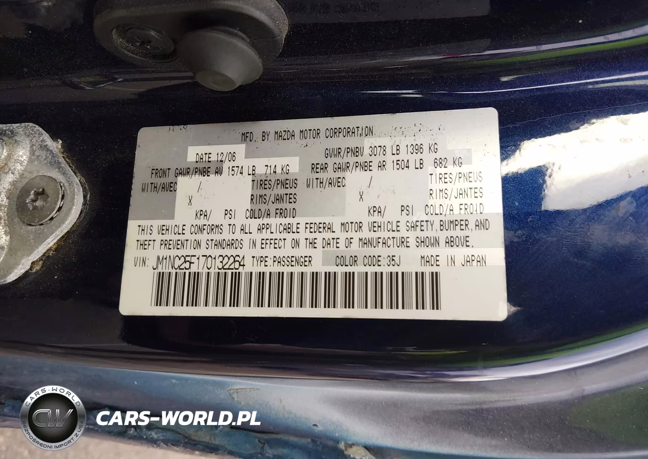 2007 Mazda Mx-5 Touring VIN:JM1NC25F170132264 - 9
