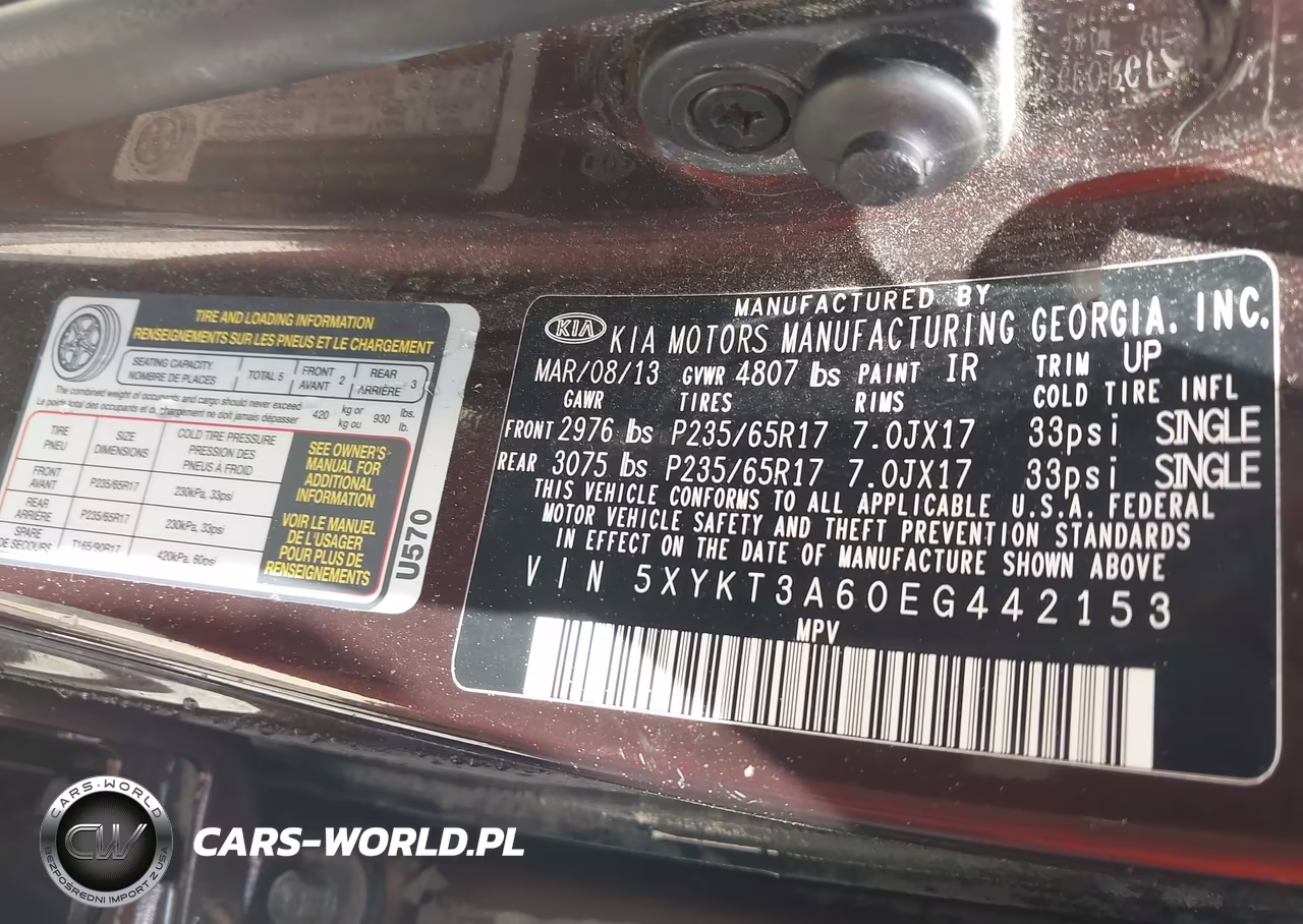 2014 Kia Sorento Lx VIN:5XYKT3A60EG442153 - 9
