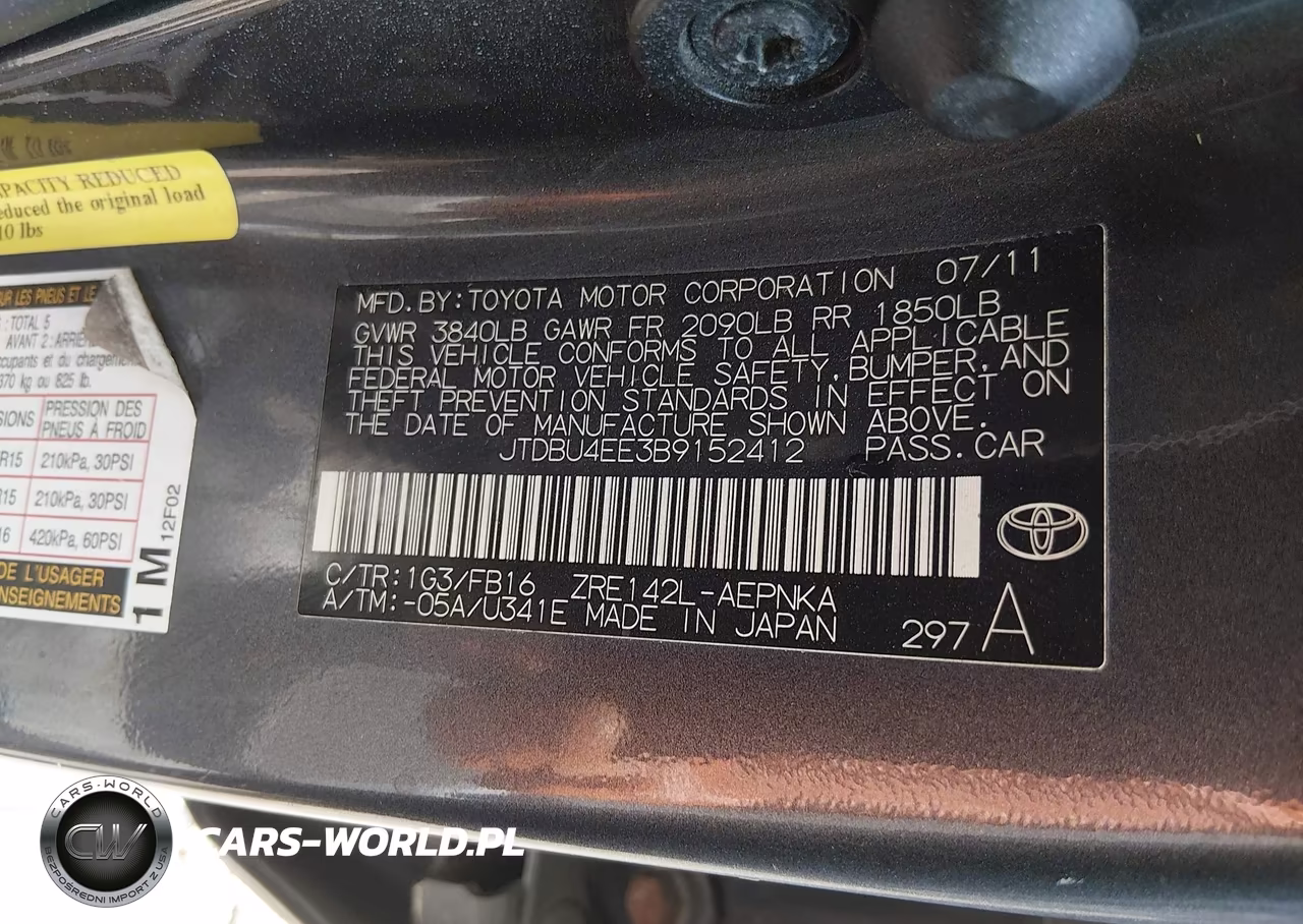 2011 Toyota Corolla Le VIN:JTDBU4EE3B9152412 - 9