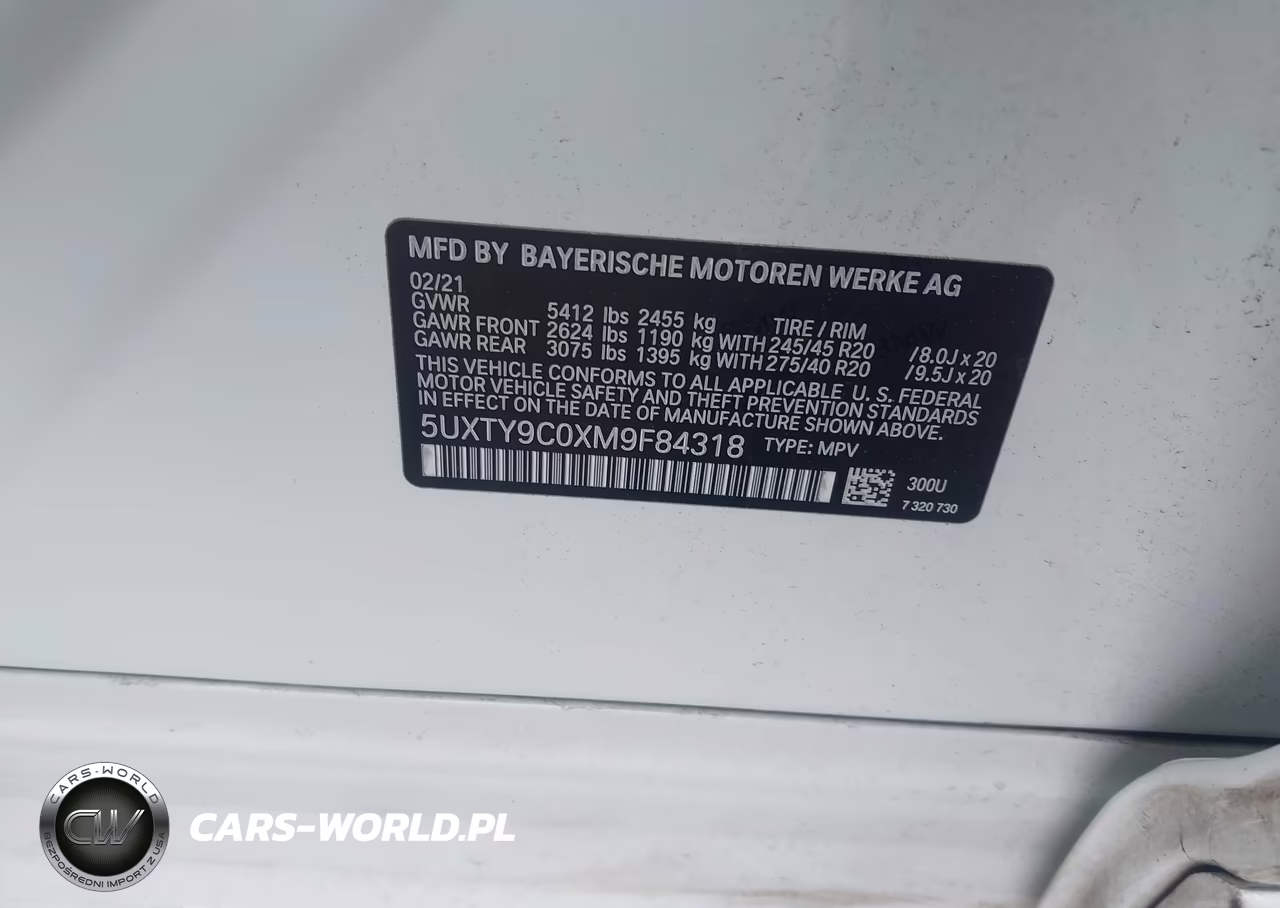 2021 BMW X3 M40I VIN:5UXTY9C0XM9F84318 - 9