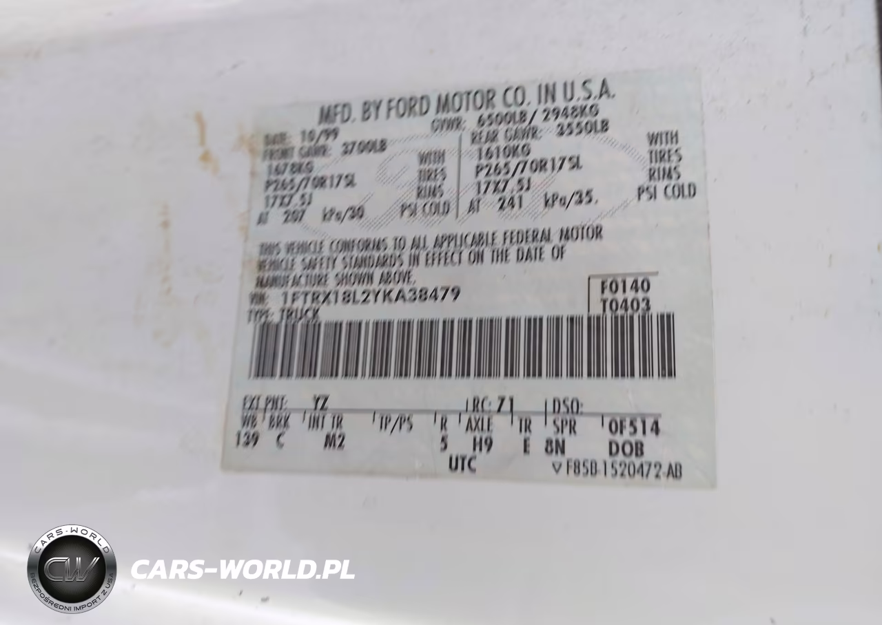 2000 Ford F-150 Lariat-Work Series-Xl-Xlt VIN:1FTRX18L2YKA38479 - 9