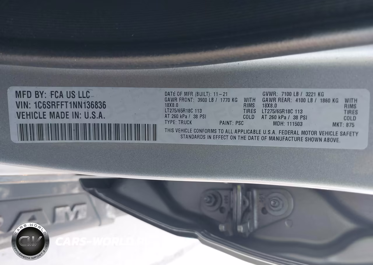 2022 Ram 1500 Lone Star 4X4 5'7 Box VIN:1C6SRFFT1NN136836 - 9