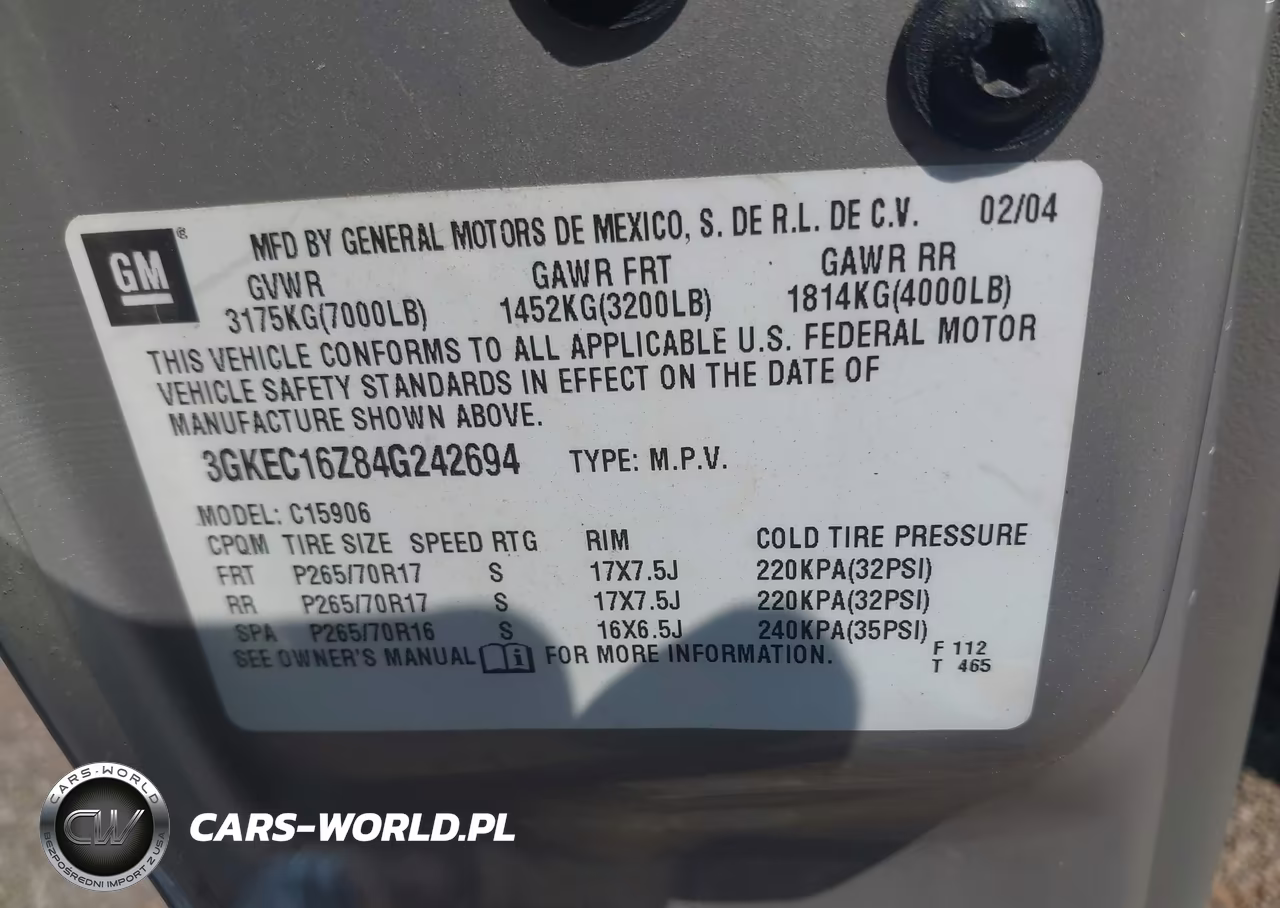 2004 GMC Yukon Xl 1500 Slt VIN:3GKEC16Z84G242694 - 9