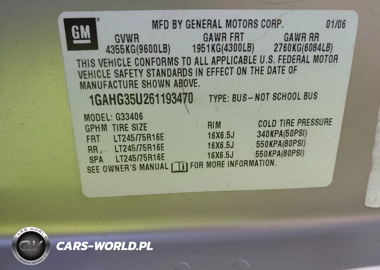 2006 Chevrolet Express Ls VIN:1GAHG35U261193470 - 9